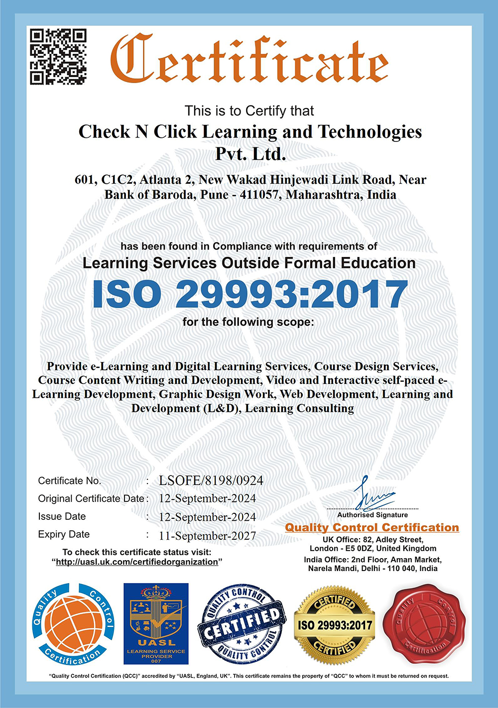 - Check N Click Learning and Technologies Pvt. Ltd.